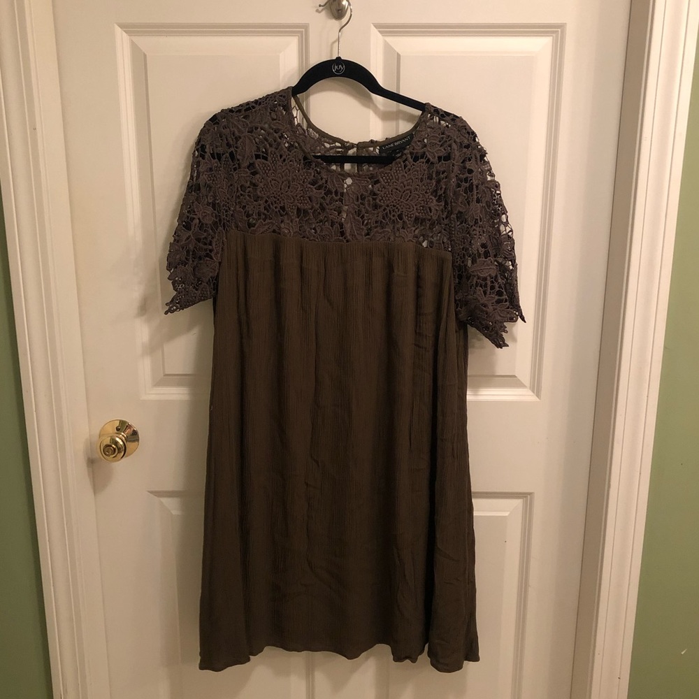 Lane Bryant olive green dress - size 14